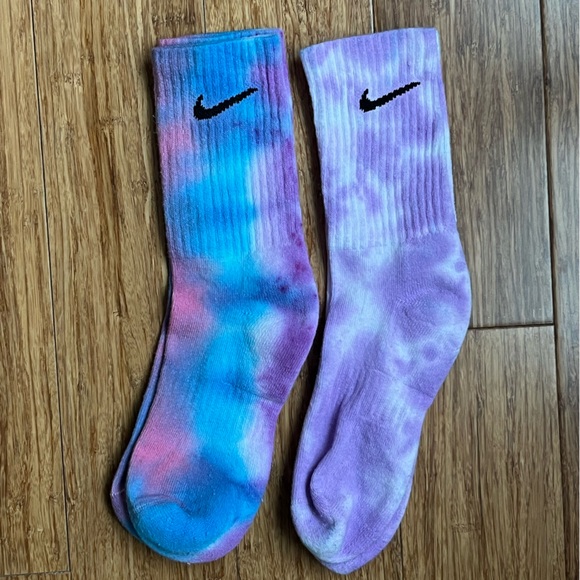 Nike Other - Nike tie dye socks New Handmade Blue Pink Purple kids women’s